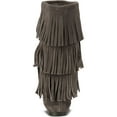 thumbnail image 2 of Minnetonka Calf Hi 3Layer Fringe Womens Boot 5 BM US Brown, 2 of 9