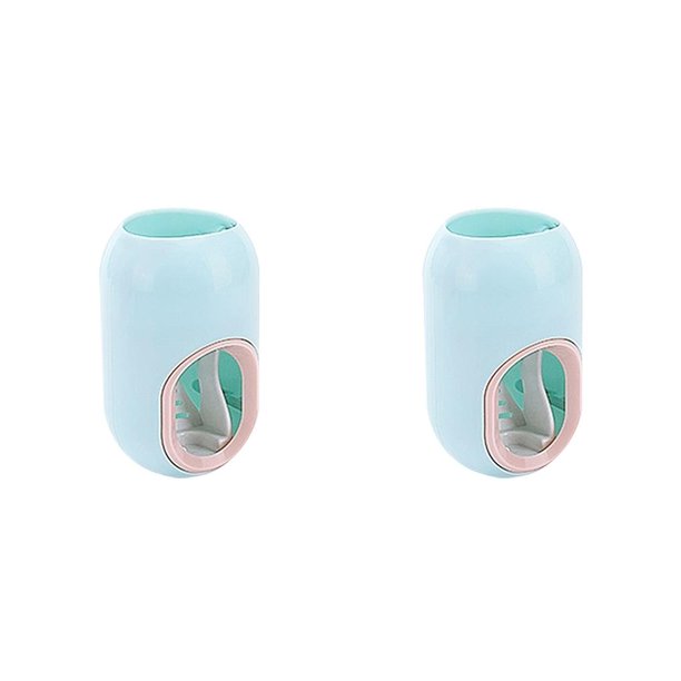 Matsuzay Exprimidor automático de de dientes, dispensador de manos libres montado en la pared, estante de de para baño, baño, azul Azul 2piezas Matsuzay CBP137787