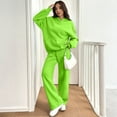 thumbnail image 2 of Women's Lounge 2 Piece Sweatsuit Set Oversized Hoodie Wide Leg Sweatpants Casual Track Outfit Green L, 2 of 7