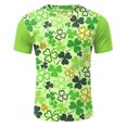 thumbnail image 5 of TSADFHJI Pyjamas pour Hommes en Coton Automne Imprimé Jour de la Saint-Patrick Col Rond Manches Courtes Ensemble m Vert Menthe, 5 of 5