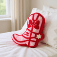 thumbnail image 2 of Disney Minnie Mouse Cowgirl Boot Shaped Needlepoint Decorative Pillow, 16" x 10", 2 of 7