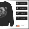 thumbnail image 6 of Roaring Grizzly Bear Sweatshirt Wild Animal Fierce Black and White Nature Wildlife Forest Predator Beast Crewneck, 6 of 7