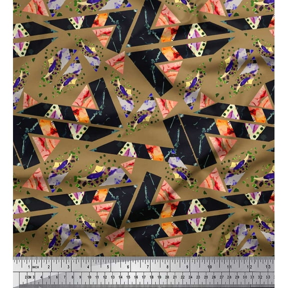 Soimoi Cotton Voile Fabric Geometric Abstract Fabric Prints By Yard 42 Inch Wide