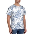 thumbnail image 2 of Bixox Men's Rose Flowers Printed Short Sleeve Skinny Athletic T-Shirt, 2 of 6