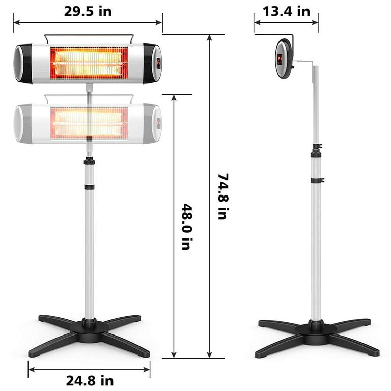 Flamemore Electric Patio Heater Outdoor Standing Garden 1500W Infrared  Heater with Remote Control Waterproof Cover Overheating Protection for  Garage Porch Garden - Walmart.com