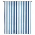 thumbnail image 2 of Blue Stripe Sheer Curtains 63 Inches Long, Ombre Geometric Farmhouse Vertical Striped Light Filering Curtains, Breathable Simi Curtain Privacy Drapes for Living Room Bedroom Window Treatment, 2 of 9