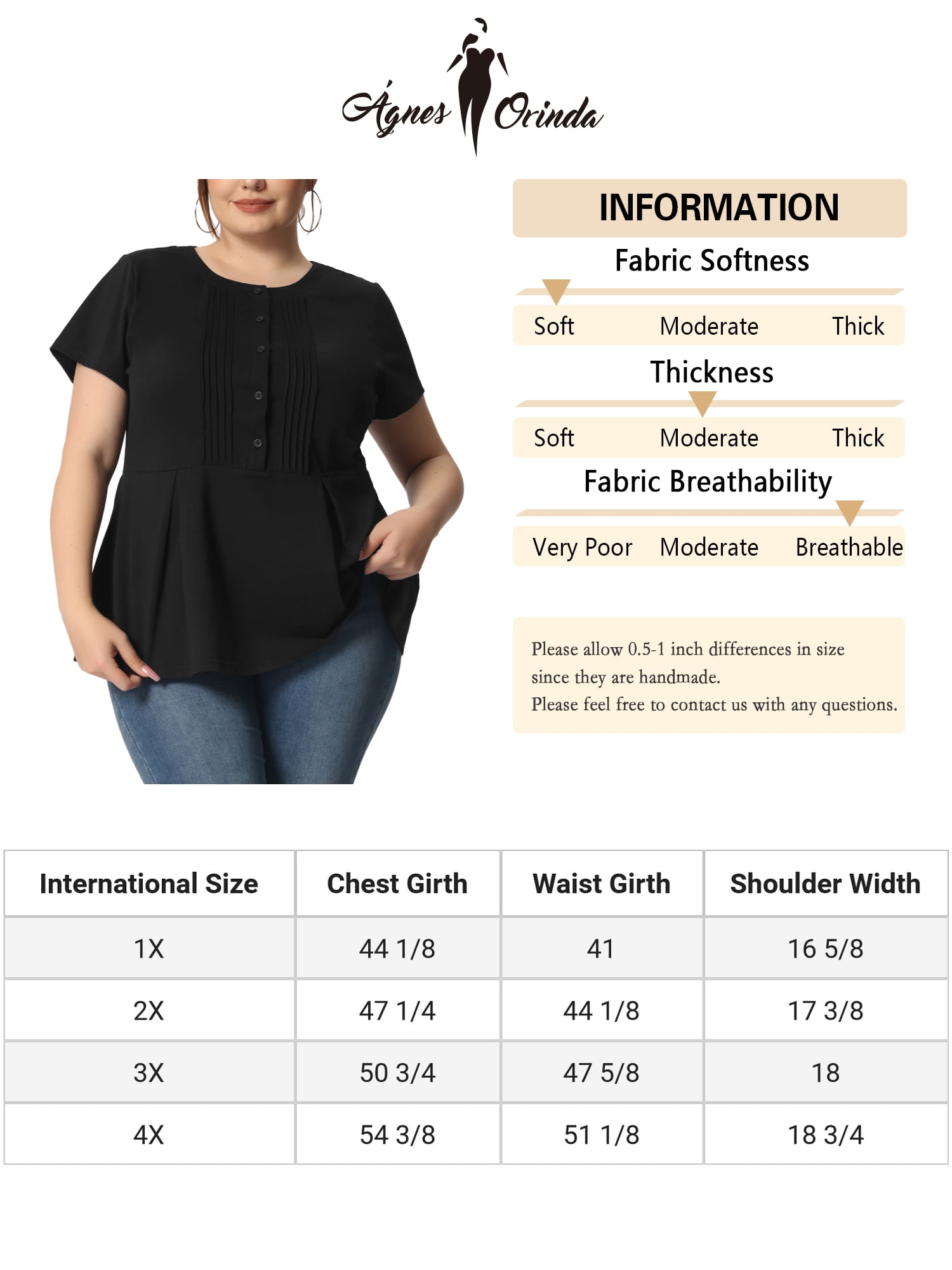 Unique Bargains Women's Plus Size Pintuck Half Placket Short Sleeve Peplum T-Shirt