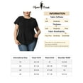 thumbnail image 6 of Agnes Orinda Women's Plus Size Summer Button Front Short Sleeve Work Peplum Blouse 3X Black, 6 of 7