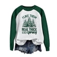 thumbnail image 4 of IROINNID Christmas Sweatshirts for Women Christmas Printed Crewneck Long Sleeve Pullover Loose Fitting Shirt,Olive Green, 4 of 4