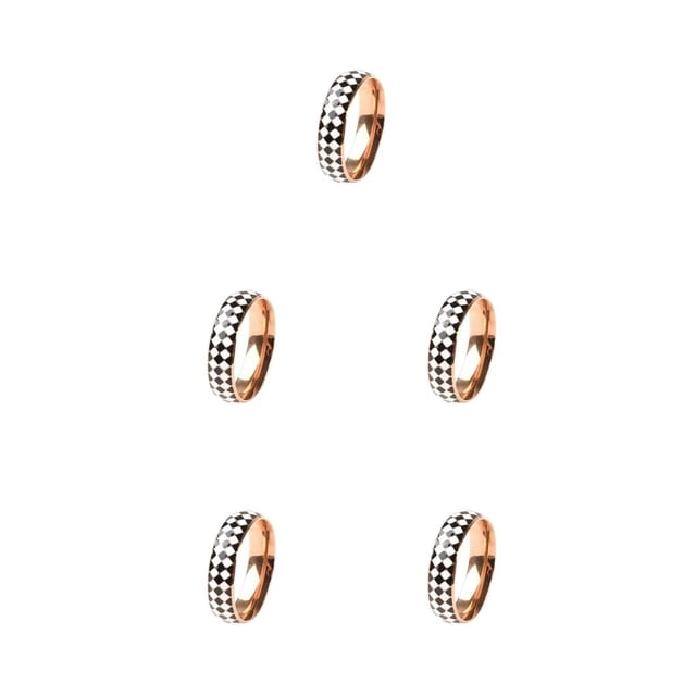 Minnieouse Anillo con diseño de tablero de ajedrez, anillos geométricos con estilo exquisitos para los dedos, accesorio de moda, regalo de Type2 NO2