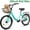 Green, variant on POVANLI 20" Kids Bike for 5-8 Boys & Girls with Basket, Rear Seat, Chain Guard, Coaster Brake & V-Brake, Children's Lightweight Steel Frame Bicycle, 85% assembled for Children's Gift (Pink)