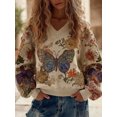 thumbnail image 1 of New autumn and winter women's V-neck sweatshirt imitation wool, 1 of 6