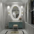 thumbnail image 4 of GODCHAR 40x24 inch Oval LED Wall Mirror with Front and Backlit,AntiFog Frameless Bathroom Vanity Mirror Dimmable 3 Colors, 4 of 9