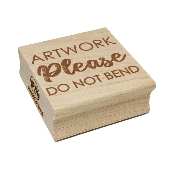 Artwork Please Do Not Bend Square Rubber Stamp Stamping Scrapbooking Crafting - Medium 1.75in