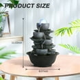 thumbnail image 5 of BEAMNOVA 11"Tall Tabletop Water Fountain, 4 Tier Rockery Flowing Bowls Waterfalls Indoor Fountain with Rolling Ball, Colored Light, 5 of 7