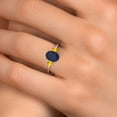 thumbnail image 4 of Gem Stone King 14K White Gold Blue Sapphire and Yellow Sapphire Engagement Ring for Women | 2.47 Cttw | Oval 9X7MM | Gemstone September Birthstone | Size 7, 4 of 6