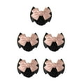 thumbnail image 2 of Transemion Filet à Cheveux à Grand Application avec Nœud pour Looks Élégants et Professionnels Bons Cadeaux Deux Nœuds - Rose Pâle 5Ensemble, 2 of 6