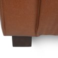 thumbnail image 4 of Noble House Denison Faux Leather Upholstered 3 Seater Sofa, Cognac Brown and Dark Walnut, 4 of 8