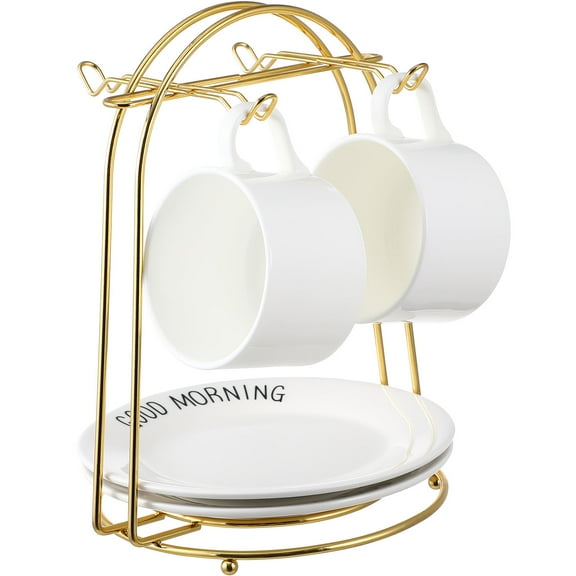 UPOUART Tea Display Stand 1Set Arch Design Iron Rack for Beverage Cup in 21X17X15CM