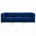 thumbnail image 4 of Modway Triumph 3-Seater Channel Performance Velvet Tufted Sofa in Navy, 4 of 11