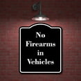 thumbnail image 2 of No Firearms in Vehicles BLACK Aluminum Composite Sign 8.5''x10'', 2 of 9