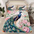 thumbnail image 2 of Castle Fairy Female Men Floral Peony Peacock 4pcs Bed Sheets,Retro Vintage Aesthetic King Sheets,Luxury Exotic Style Super Cozy Sheet Set,Ultra Soft Home Decor, 2 of 7