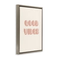 thumbnail image 3 of Stupell Industries Retro Good Vibes Peach Pastel Brown Framed Floater Canvas Wall Art design by Pooja Dave, 25 x 17, 3 of 9
