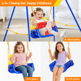 thumbnail image 7 of JBeeCtrl 3-in-1 Toddler Swing Seat with Hanging Strap and Hooks for Outside Baby Swing Sets for Indoor/Outdoor Playset（Blue）, 7 of 7