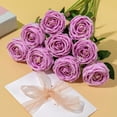 thumbnail image 2 of Princess Silk Rose Flowers Long Stem Artificial Melaleuca Rose Flower for Home Wedding Decor, Pack of 10 (Blush), 2 of 5