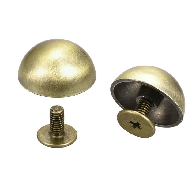 Unique Bargains Clous en Cuir à Tête Ronde Creuse avec Rivets à Vis 15x7,5 mm Ton Bronze, Lot de 10