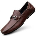 thumbnail image 3 of Men's Casual Loafers Slip On Leather Shoes Comfortable Lightweight Driving Shoes Male Moccasins Classic Penny Loafer Flats Boat Shoes Outdoor Walking Shoes, 3 of 12