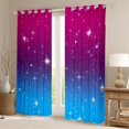thumbnail image 2 of Manfei Kawaii Stars Blackout Curtains Set of 2 (38x54 Each),Cute Cartoon Themed Living Room Curtains,Pink Blue White, 2 of 6