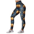 thumbnail image 5 of mgoYE Halloween Pajamas Pants Women High Waisted Yoga Pants Holiday Novelty Print Workout Tights Seamless Casual Tummy Control Leggings Women Legging Size S, 5 of 7
