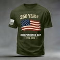 thumbnail image 4 of FINALGANG Mens 1776-2026 250 Years American Flag Print Short Sleeve T Shirt Crewneck Patriotic Tee For 4th Of July Independence Day Summer Wear Army Green XXXL, 4 of 5