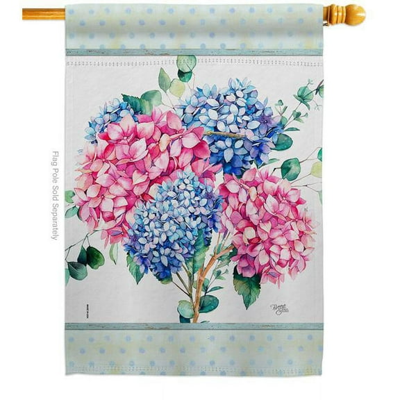 Breeze Decor H104139-BO Hydrogens Floral Double-Sided Garden Decorative House Flag, Multi Color