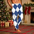 thumbnail image 4 of Men's Christmas Sleep Pants Plaid Jogger Drawstring Xmas Loungewear Elastic High Waist Soft Loose Sleep Pants, 3XL, 4 of 7