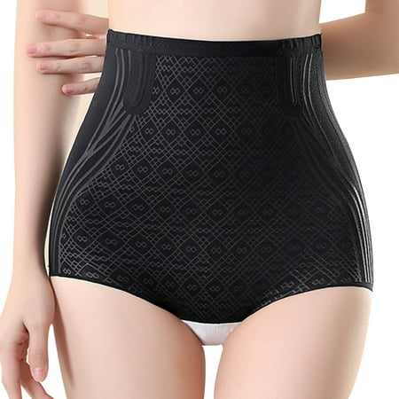 

Women s seamless high waist and buttocks lifting pants postpartum shaping and waist closing triangular safety pants (black)