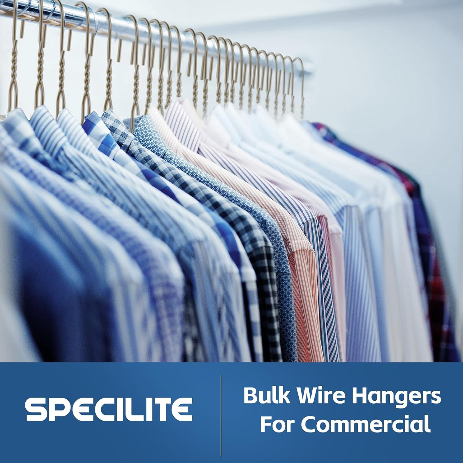 SPECILITE 18in Wire Metal Clothes Hangers Bulk 100 Pack, Space Saving, Ultra Thin for Large Size Suits, Coats, Bronze