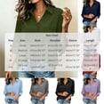 thumbnail image 3 of VBVC Women's 3/4 Sleeve Button Down Blouse , Classic Collared V Neck Shirt For Women , Ladies' Loose Fit Work Tops with Pockets, *Navy , Medium, 3 of 8