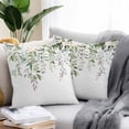 thumbnail image 3 of Outdoor Pillow Cover Watercolor Eucalyptus Leaves Set of 2 Waterproof Throw Pillowcases Flowers Berry Plant Decorative Patio Furniture Pillows for Couch Garden Indoor & Outdoor Use, 3 of 9