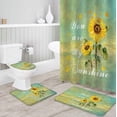 thumbnail image 1 of FMSHPON Sunflowers 4 Piece Bathroom Set Shower Curtain Bath Rug Contour Mat and Toilet Lid Cover, 1 of 7