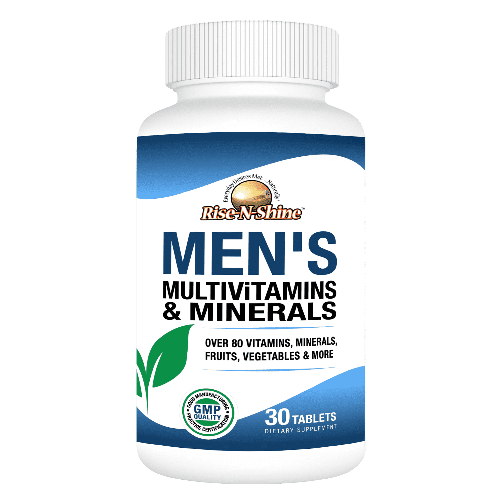 Rise-N-Shine Men's Multivitamins & Minerals with Chromium, Potassium, Magnesium, 30 Count, 1 Pack