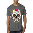 thumbnail image 1 of Wild Bobby Day Of The Dead Sugar Skull Pop Culture Men Premium Tri Blend Tee, Dark Heather, Small, 1 of 5