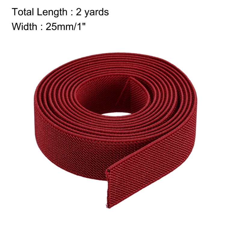 Twill Elastic Band Double Side 1 Flat 2 Yard 1 Roll Flat Elastic Ribbon  Cord Red for Sewing, Waistband