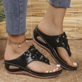 thumbnail image 2 of Sopiago Platform Sandals Women Women's Nature Sandals, Wide Width Available Black,8, 2 of 7