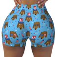 thumbnail image 2 of Gukieu Cute Puppy Print Women's Sports Shorts, Elastic Waist High Stretch Running Yoga Gym Sweatpants-XX-Large, 2 of 8