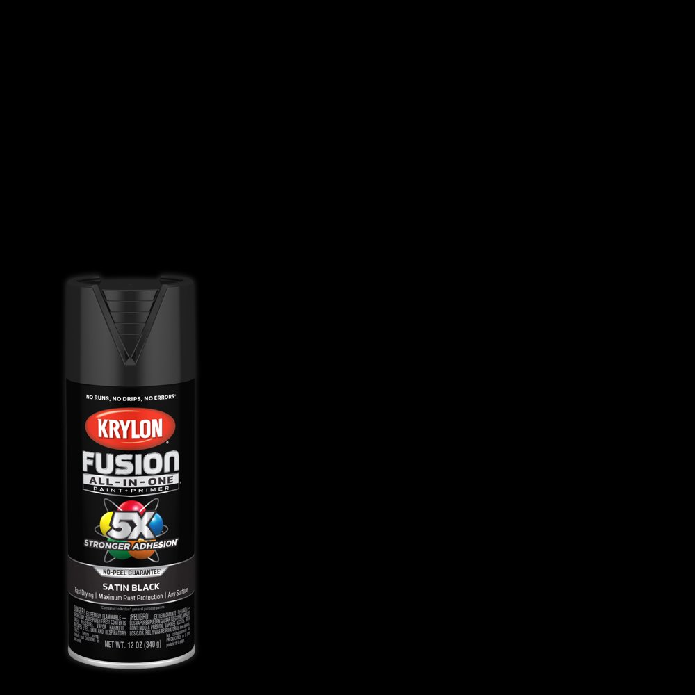 Krylon Fusion AllInOne, Satin, Black, 12 oz.