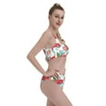 thumbnail image 4 of Daiia Watercolor Red Truck And Fir Tree printed 2 piece Swimsuit Bikinis for Women High Waisted Racerback Bathing Suits Summer Tummy Control Scoop Neck Swimwear-Large, 4 of 8