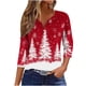 thumbnail image 2 of Fiudx Ofertas y Liquidaciones Blusa de Manga 3/4 Corta Estampada a La Moda para Mujer, Blusa Informal con Cuello Redondo, 2 of 5
