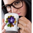 thumbnail image 2 of 3drose, Whimsical Purple Iris Flower - Floral Print - Photography, 11oz Two-tone Black Mug, 2 of 6